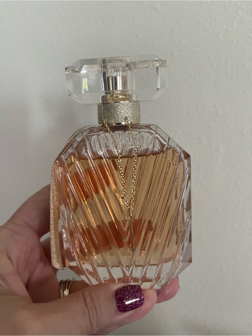 Victoria's Secret celebration perfume Pink Amber Glass Perfume Bottle